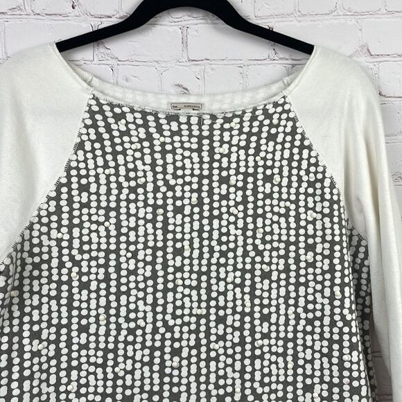 Gap. Oversized Raw Edge Boat Neck Embellished sweatshirt.  Women's Small - Picture 2 of 7